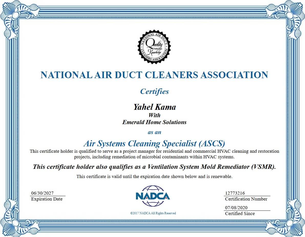 NADCA-certified air duct cleaning in Charleston SC — Emerald Home Solutions